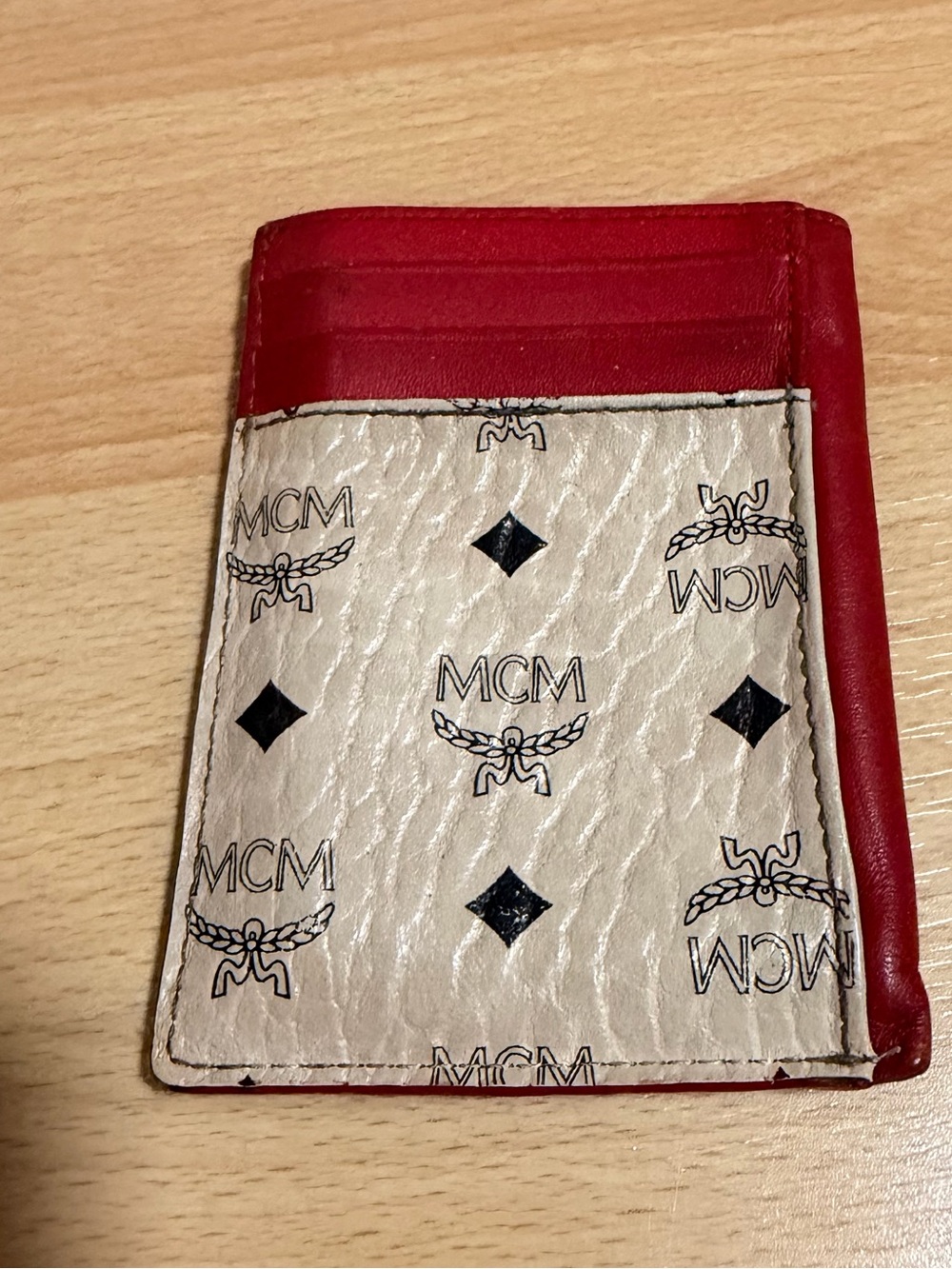 MCM Red and Cream Logo Card Sleeve